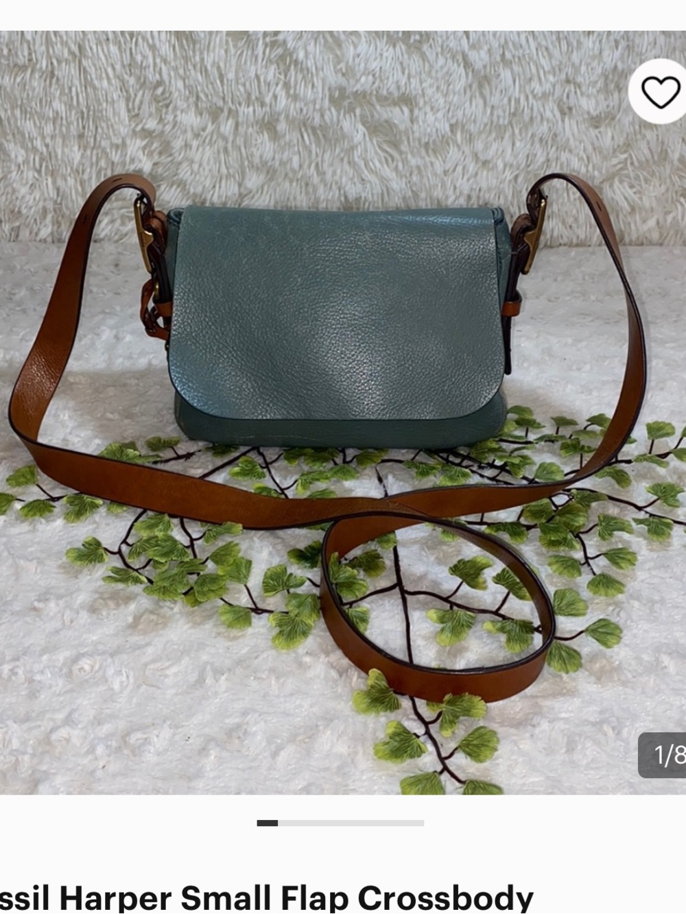 Fósil Women’s Two-Tone Leather Crossbody Bag - Green & Brown
